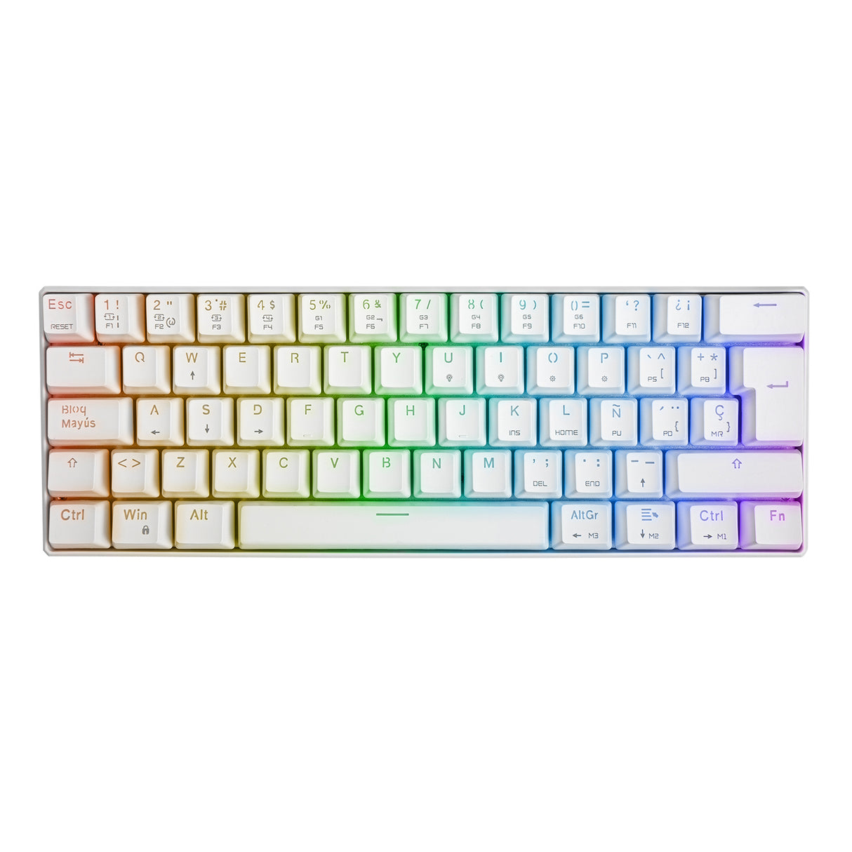 Teclado Gamer Nibio Compact MK 350 RGB Blanco Openbox