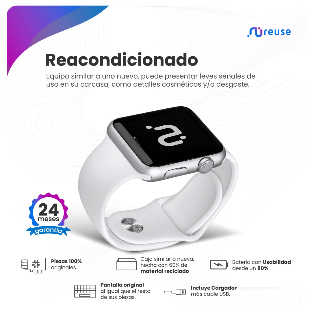 APPLE WATCH S5 PLATA INOXIDABLE (40MM) PLATA REACONDICIONADO