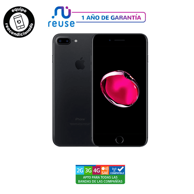 Iphone 7 plus Reacondicionado 128GB Negro Brillante - Reuse Chile