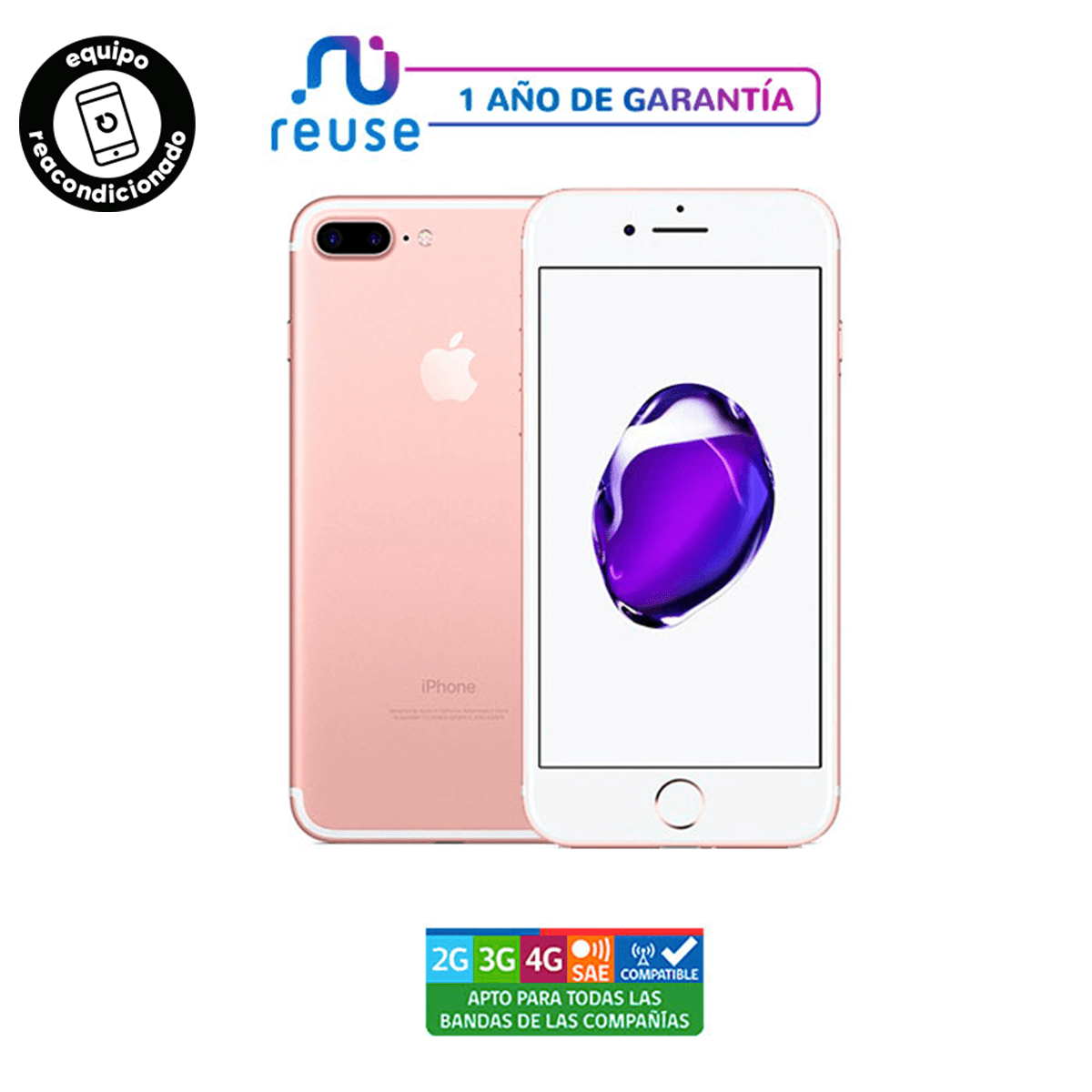 iPhone 7 Plus Oro Rosa 128GB - Reuse Chile